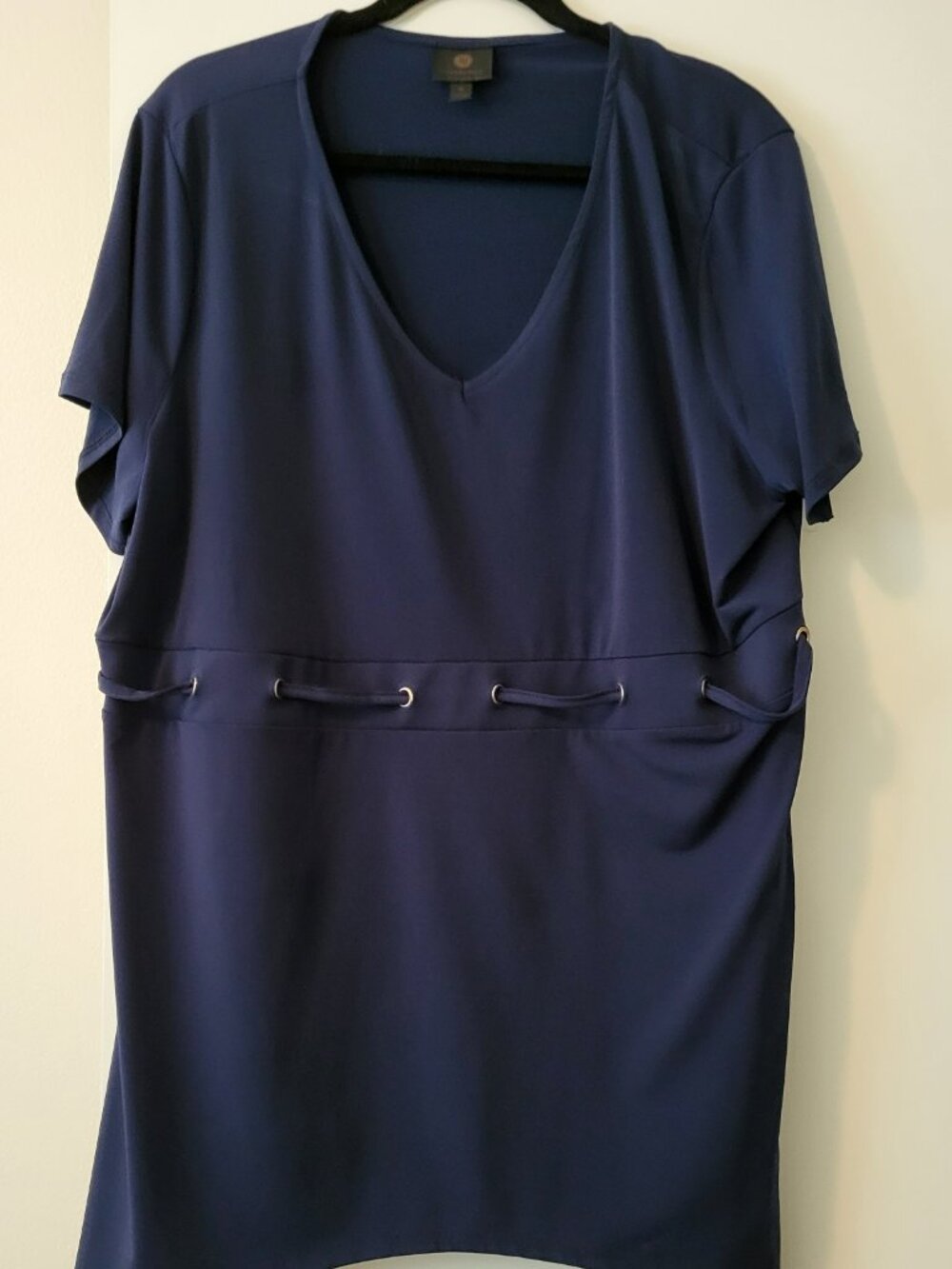 JM Collection Royal Blue Shark Hem Top – Size 3X